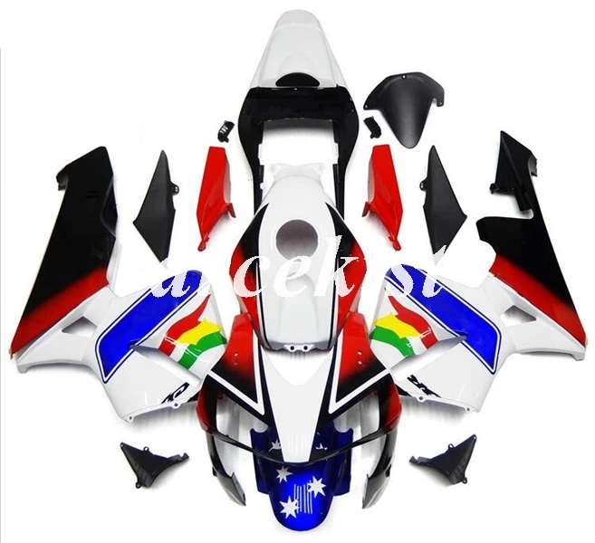 

4Gifts New ABS Plastic Injection Mold Full Fairing Kit fit for HONDA CBR600RR F5 2003 2004 03 04 600rr body set blue white