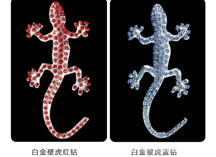 Наклейки на бампер с инкрустацией стразами Gecko стильные автомобильные наклейки 3D наклейки на бампер автомобильный логотип полностью сверляющая ящерица-стикер
