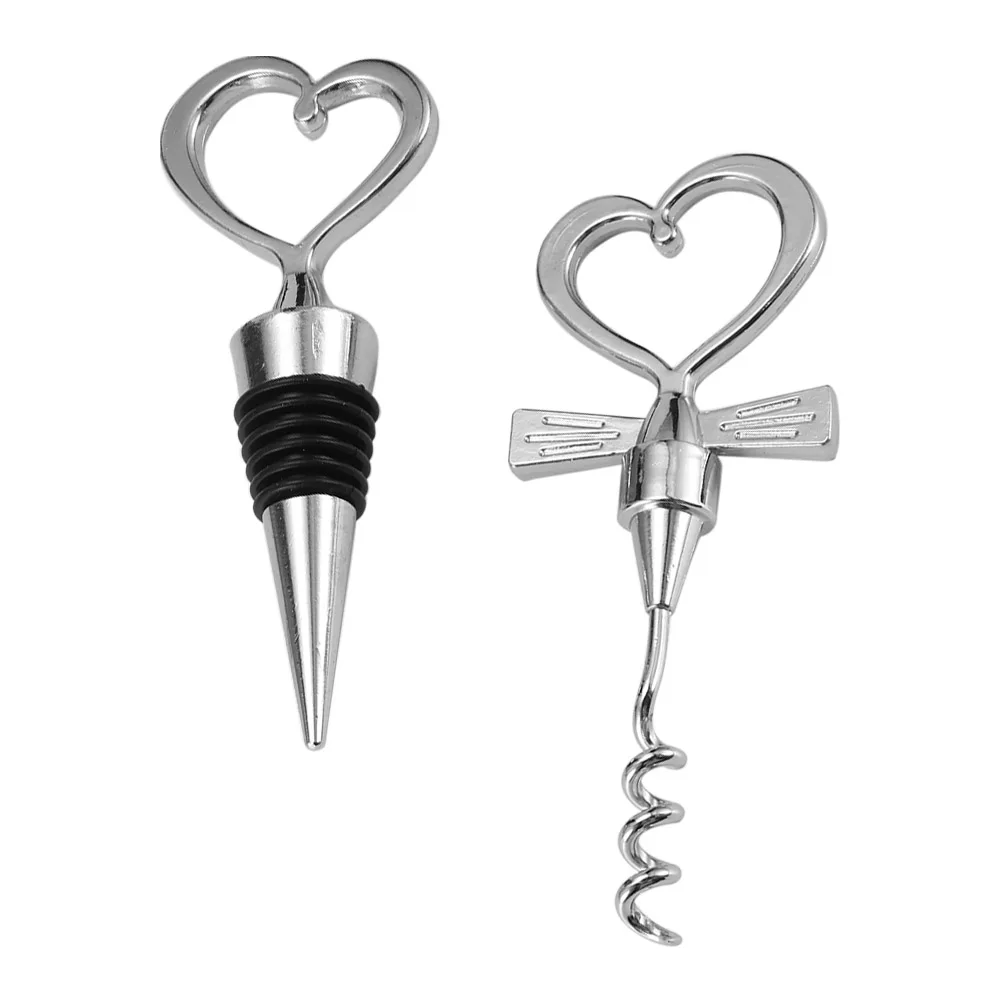 

Love Heart Corkscrew Bottle Opener Set Wine Bottle Stopper Kitchen Gadgets Dining & Bar Cooking Tools Wedding Decor gifts