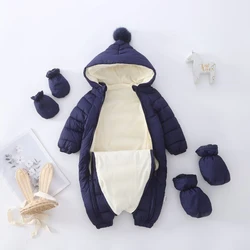 Newobrn – barboteuse à capuche en coton pour bébé fille et garçon, combinaison chaude, salopette pour enfants, vêtements pour nourrissons, automne et hiver 