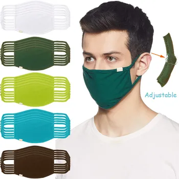 

5pcs Adjustable Facemask Washable Cotton Face Mask Reusable Solid Dust-proof Smog-washable Face Cover Mascarilla Py6