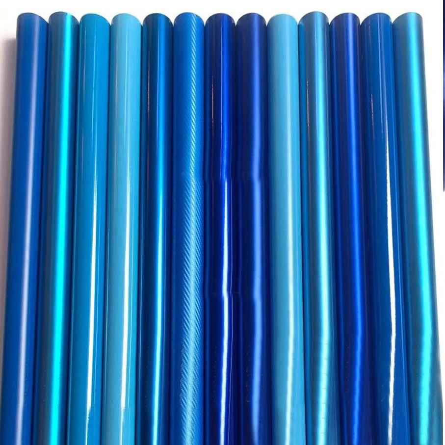 14 Kinds Blue Carbon Fiber Car Stickers Vinyl Wrap Film Glossy Matte Chrome Wrapping Foil Car Decal Styling Scooter Motorcycle