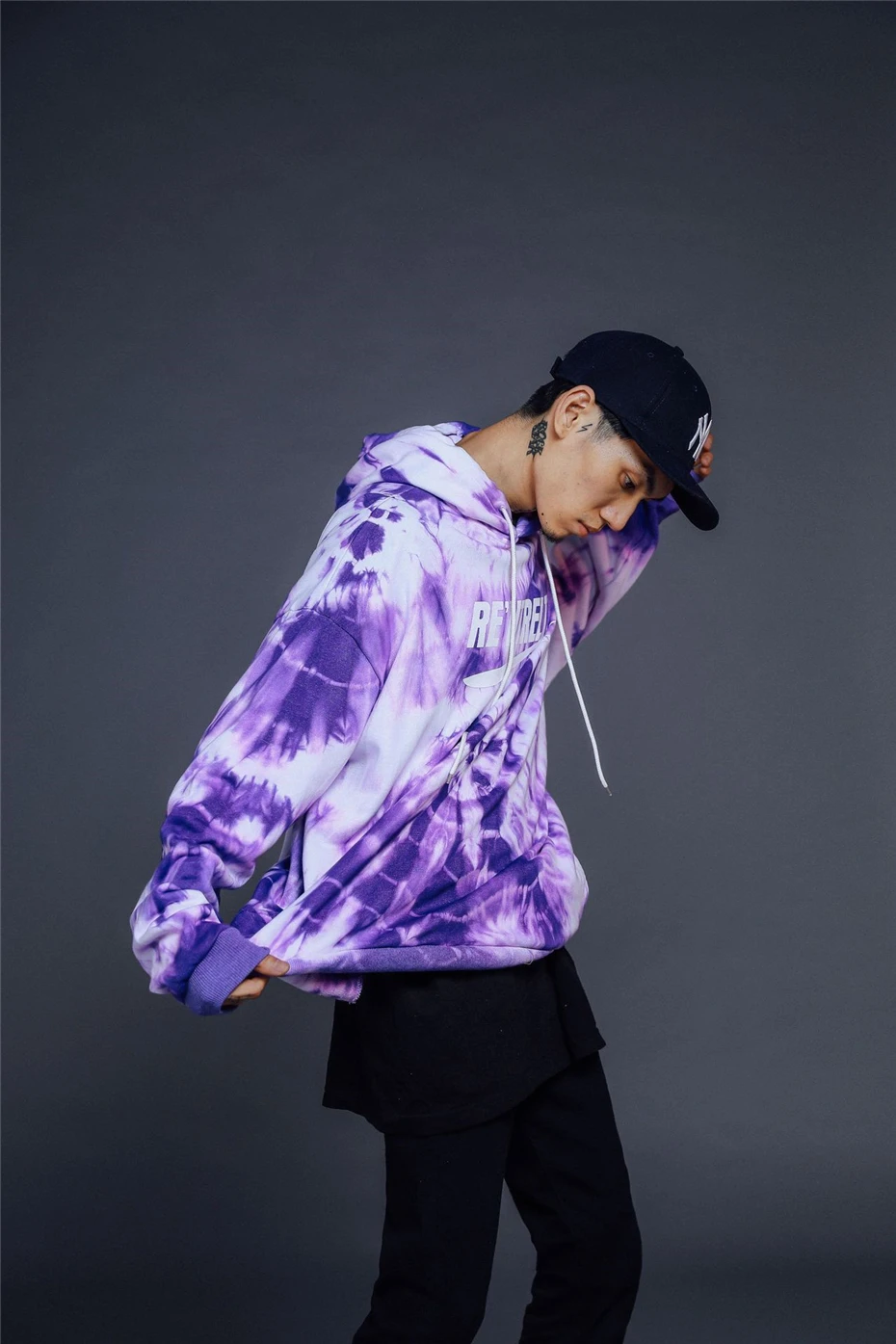 Свободные мужские толстовки в стиле хип-хоп Харадзюку, пуловер с принтом Tie Dye, толстовки с капюшоном,, уличная мода, топы, мужская толстовка с капюшоном, WG630