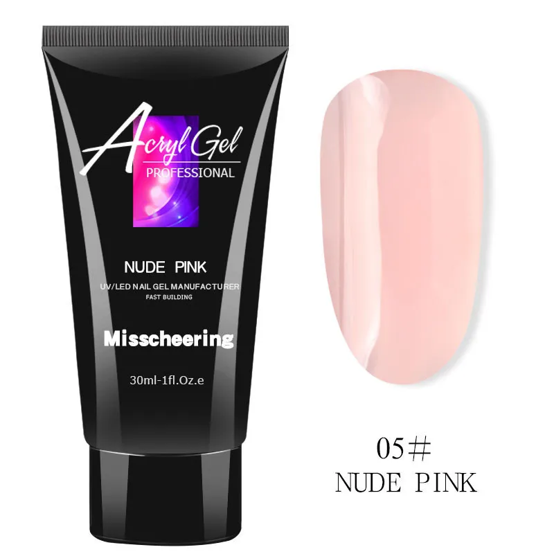 30 мл поливинилхлоридный гель для наращивания пальцев, прозрачный УФ-гель для ногтей, светодиодный акриловый гель для наращивания ногтей - Цвет: 05 nude pink
