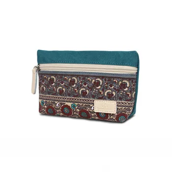 

2019 High Quality Canvas Retro Floral Small Change Coin Purse Clutches Bag Female Key Card Pouch Money Coin Holder Bags 3 Colors