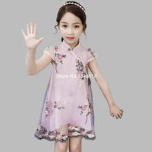 Платье для девочек с цветочной вышивкой, детское летнее платье принцессы без рукавов для девочек летняя одежда для девочек 6, 8, 10, 12, 13, 14