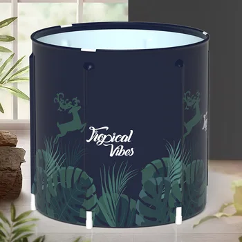 

Household Plus Bath Barrel Large Body Steam Bath Barrel Can Be Stored PVC Style Fabric Bracket Adult Folding Bath Barrel