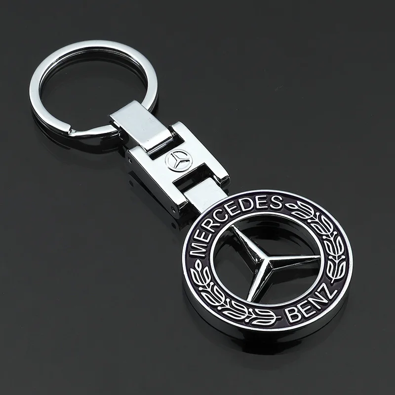 H Пряжка сплошной полый Mercedes-Benz автомобильный Автомобиль с металлическим брелоком рекламный поясной брелок - Цвет: 2