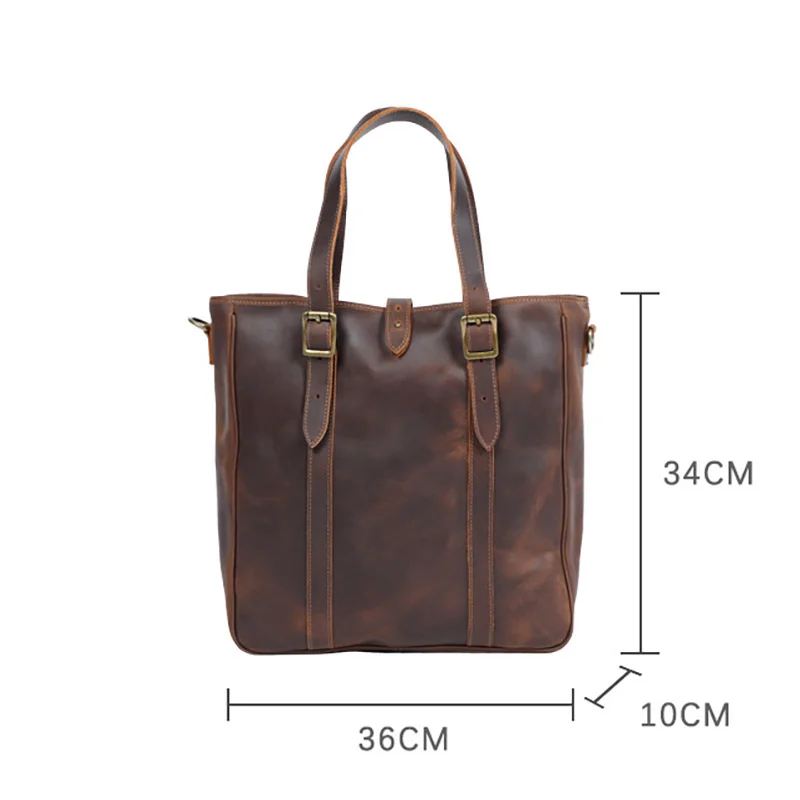 Woosir Men Tote Bag with Leather Strap