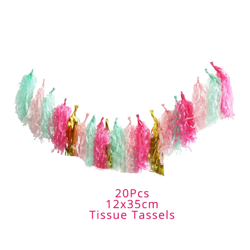 Flamingo Party Tableware Hawaii ALOHA Bunting Banner Balloon Garlands Summer Tropical Hawaiian Party Birthday Wedding Decoration 