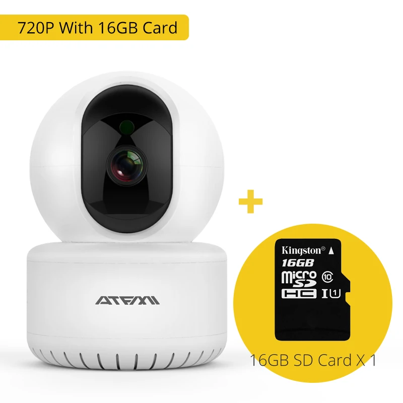 ATFMI HD720P облачная Беспроводная ip-камера ночного видения двухсторонняя аудио Домашняя безопасность CCTV сетевая камера с WiFi радионяня iCsee Onvif - Цвет: 720P With 16GB Card
