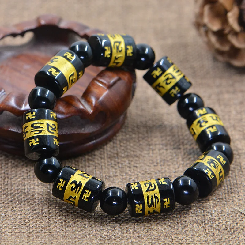 

Men Women's Unisex Six Word Truth Stone Beads Bracelet Business Gift Anniversary Celebration Ethnic Style Classic Man Jewelry