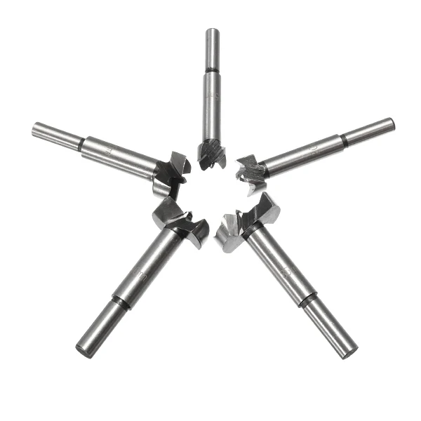 Drillpro 5Pcs 15-35mm Forstner Drill Bits Set Hinge Hole Cutters Wood Working Hole Saw Cutters