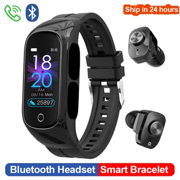 

New Smart Band Call Headset TWS Bluetooth Headphones Wireless Earphones Heart Rate Sport Watch Fitness Bracelet Smartwatch Men