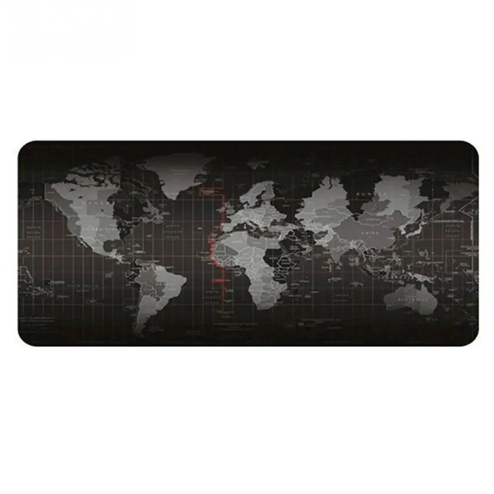 World Map Keyboard Pad Oversized Non-slip Padded Mouse Pad Game Keyboard Pad Black Grey For Gaming Keyboard And Mouse
