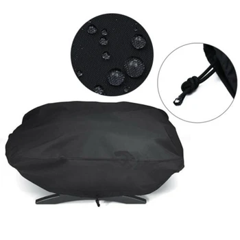 

Removable BBQ Grill Cover For Weber Q100 1000 Series Waterproof Barbecue Grilling Protector Cloth Garden Supplies