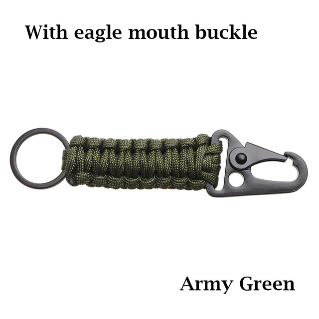 Rope Keychain Outdoor Camping Survival Kit Military Paracord Cord Rope Emergency Knot Bottle Opener Key Ring Carabiner Tool