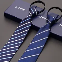 Высокое качество 2019 новые дизайнерские брендовые модные деловые повседневные 7 см тонкие галстуки для мужчин полосатый галстук на молнии