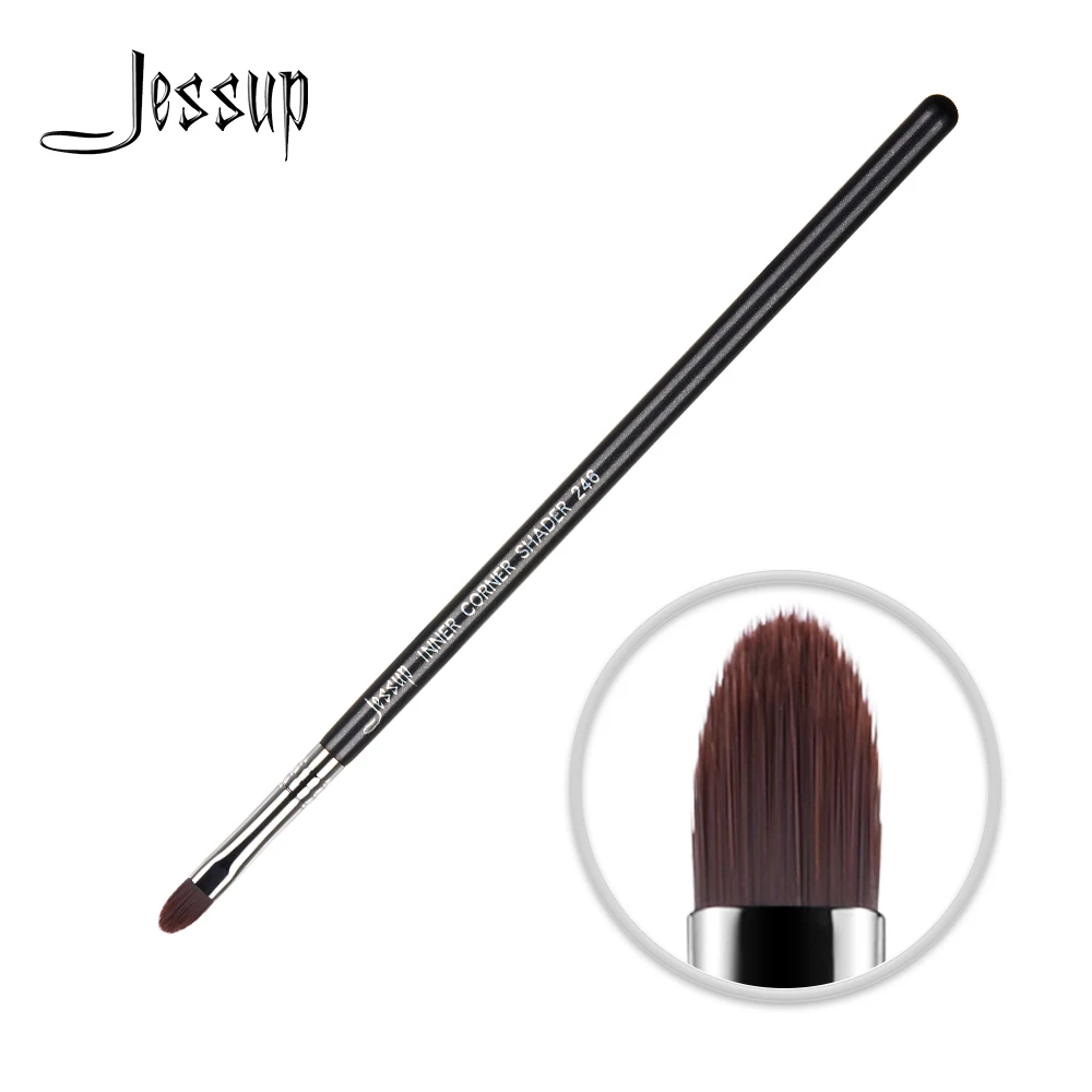 Jessup INNER CORNER SHADER Eye Single Makeup Brush 1pc Black Silver