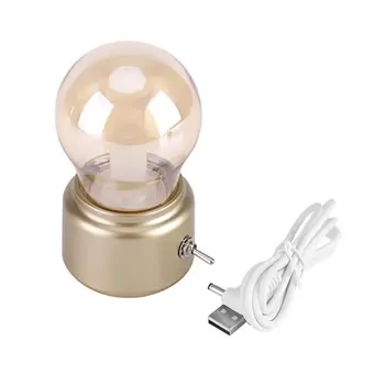 

Vintage Bulb Night Light Retro USB Rechargeable Luminative Nightlight LED Energy-saving Mini Reading Light Bed Lamps Decor Sale