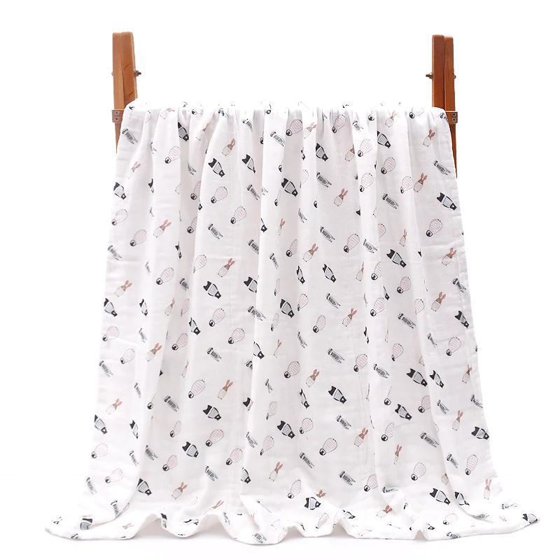 Хлопковая муслиновая пеленка для Одеяло s пеленки Обёрточная бумага для новорожденных малышей; Возраст от 6 Слои Ванна Полотенца Одеяло детское постельное белье