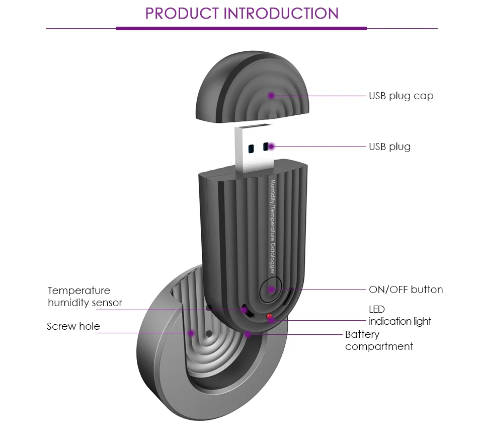 Nicety HT80 USB регистратор данных влажности и температуры индекс тепла тестер цифровой гигрометр термометр 16000 записи и программного обеспечения