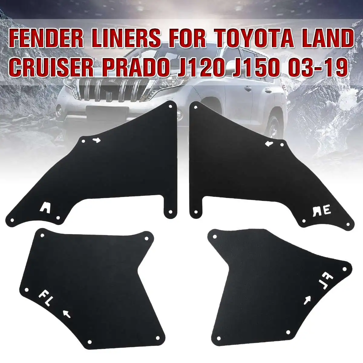 4 шт. передние и задние Автомобильные Брызговики для Toyota Land Cruiser Prado 2003 09 крыло
