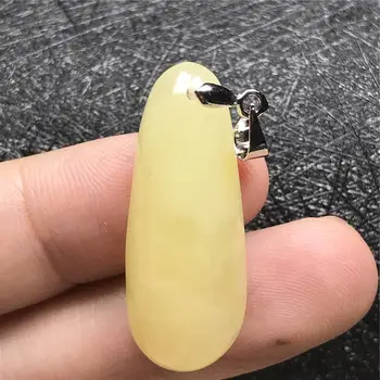 

Top Natural Yellow Amber Pendant Jewelry For Women Man Crystal Silver 32x12x7mm Beads Gemstone Fashion Necklace Pendant AAAAA