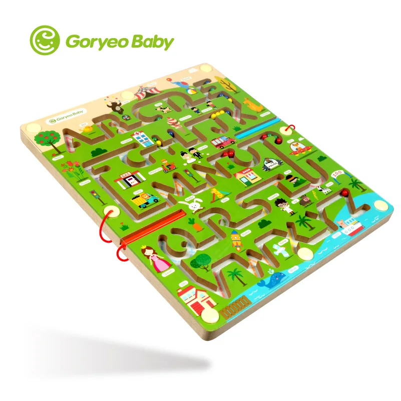 Корейский товар, ручка goryeobaby, магнитный лабиринт с буквами, английская рулонная игра для родителей и детей, развивающая игрушка