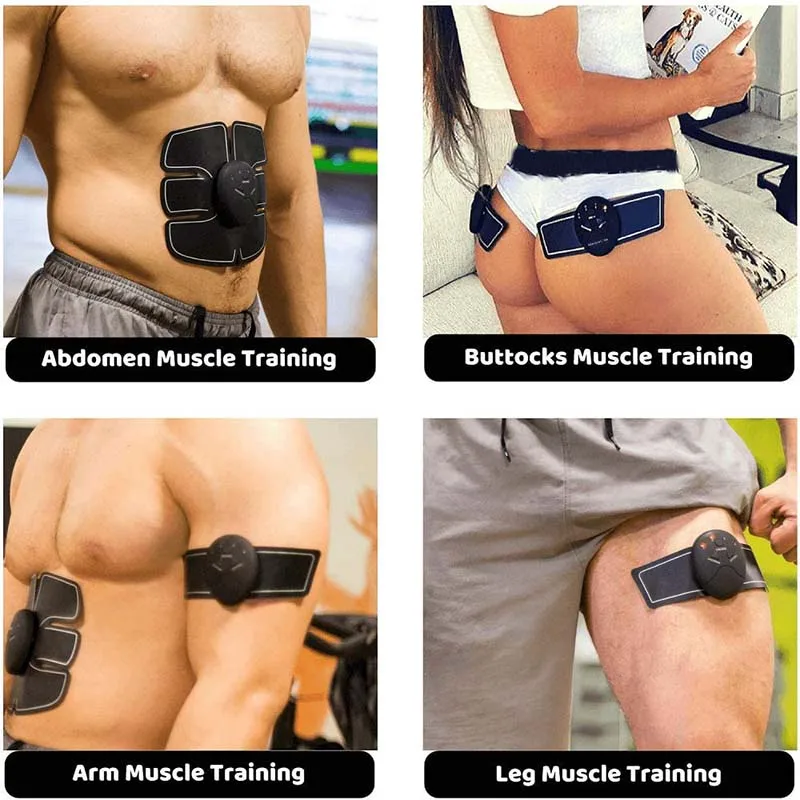 Abs Trainer EMS Abdominal Muscle Stimulator Hip Trainer Set For Body Leg Arm Belly Weight Loss Home Gym Office Fitness Equipment