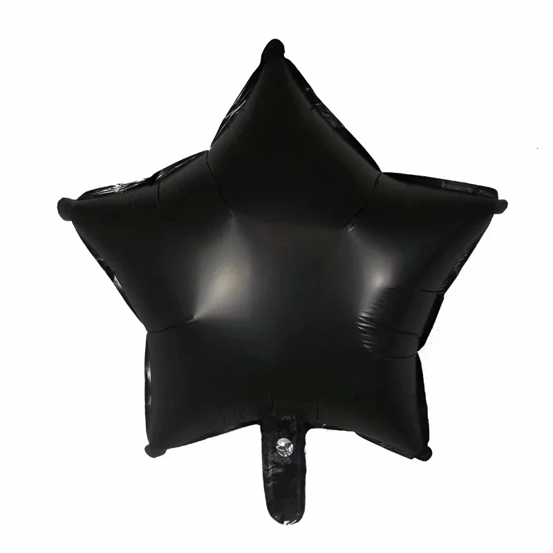 black 10 шт., 18 дюймов, матовые металлические шары с сердечками и звездами, шар из хромированной фольги, свадебные, вечерние, декоративные принадлежности, шары для душа на день рождения - Цвет: black