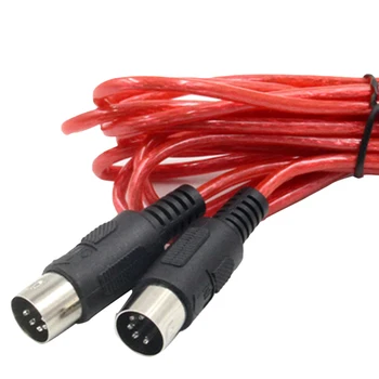 

Red 5 Pin Male To 5 Pin Male MIDI Extension Cable Guitar Amplifier Connector