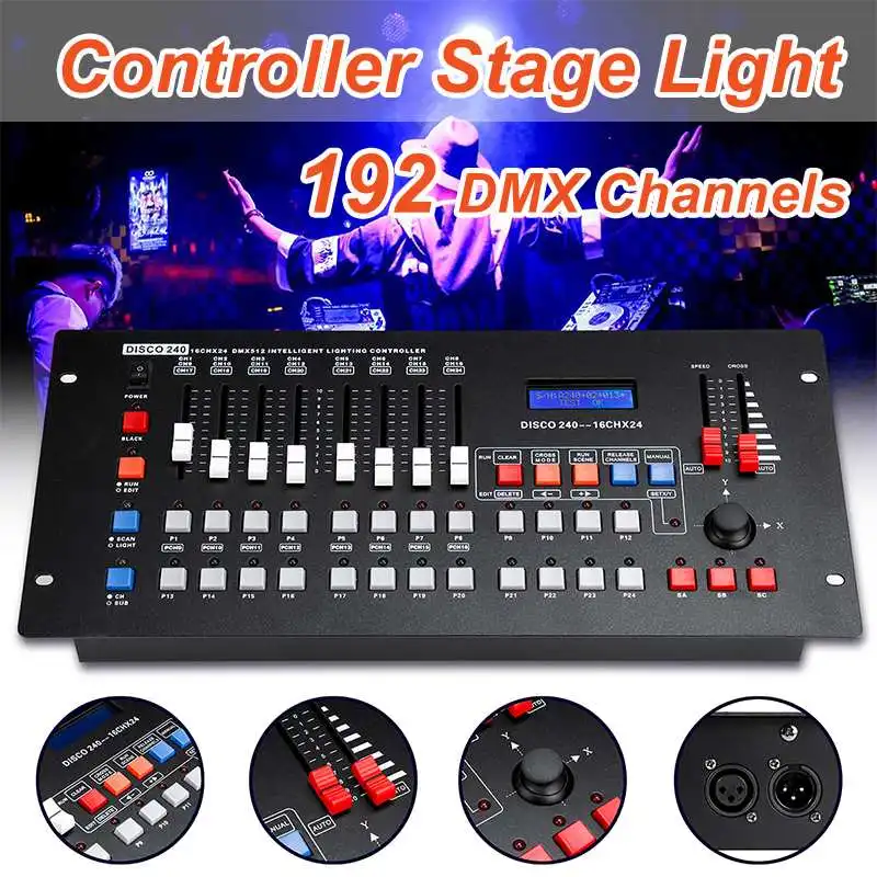 Профессиональный 192 DMX контроллер диджей оборудование lcd DMX 512 консольное освещение для светодиодный Par движущийся прожектор DJ контроллер