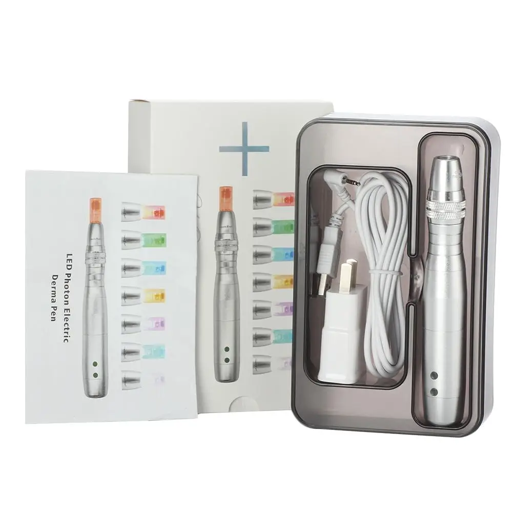 

Beauty Star 7 LED Light Photon Electric Derma Pen With Micro Needle Face Wrinkles Marks Acne Scar Removal LED Electric Derma Pen
