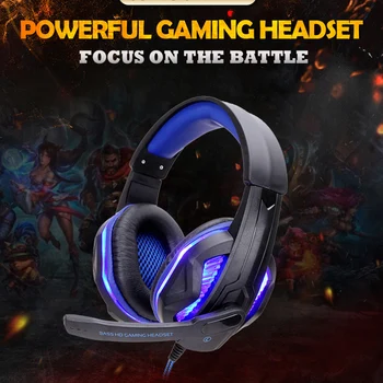 

Profession Computer Gaming Headset PC Gamer Wired Headphone With Microphone 3.5 Jack USB Earphone LED Bass Cascos For Phone PS4