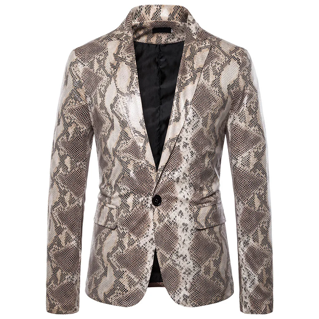 LOOZYKIT Korean Style Fashion Sexy Men's Slim Leopard Print Small Suit Nightclub Coat Flower Blazer Night Male Costume