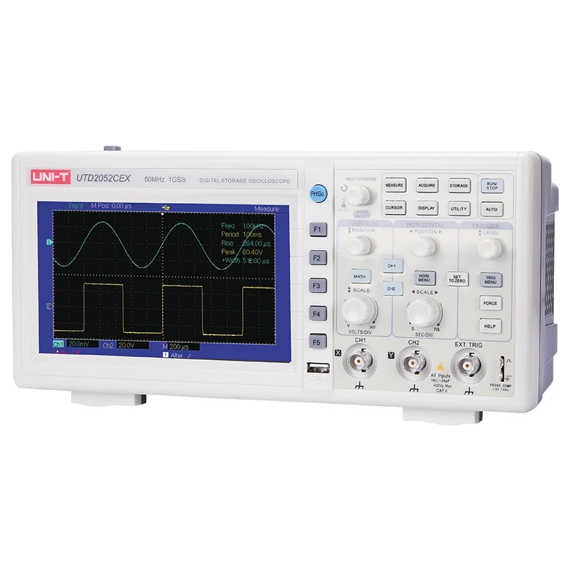 UNI-T UTD2052CEX двухканальный цифровой Настольный осциллограф 7 широкоформатный USB Передача