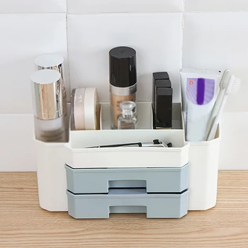 

Plastic Makeup Organizer Box Cosmetics Storage Container Storage Box With Drawer Plastic Lipstick Holder Sundries Container