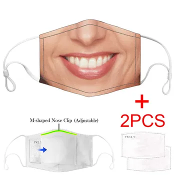 

3d Kawaii Face Design Unisex Dustproof Pm2.5 Anti-pollution Lower Half Face Mouth Mask Funny Animals Emotiction Mask #T1P