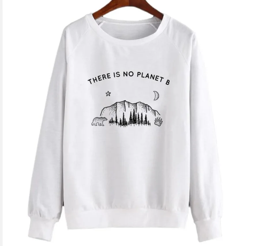Свитер с длинными рукавами с надписью «There Is No Planet B» [& Star]; повседневные топы; быстрая распродажа