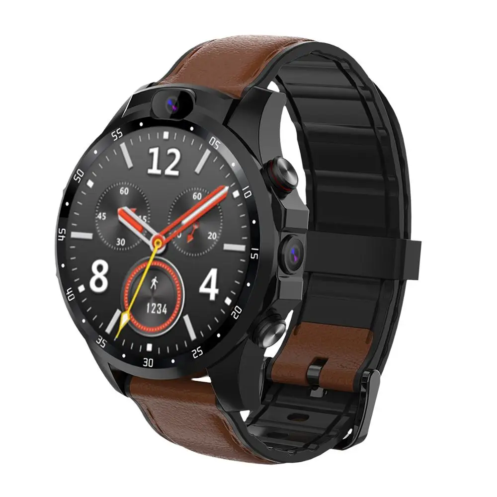 KINYO Смарт часы 4G 32GB gps SIM часы MTK6739 SmartWatch, поддерживает gps Sim карты часы мужские pk swatch montre Смарт часы es - Цвет: brown