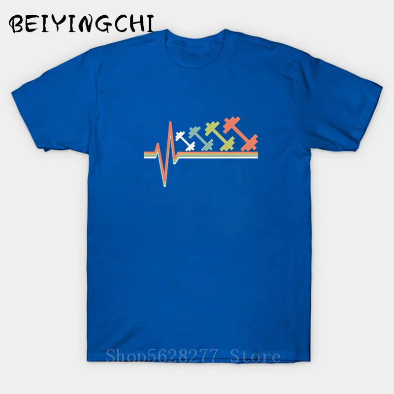

Coolest Dumbbell Fitness colour Printed T Shirt Male O-Neck Cotton A simple design for all strength sports enthusiasts T-Shirts