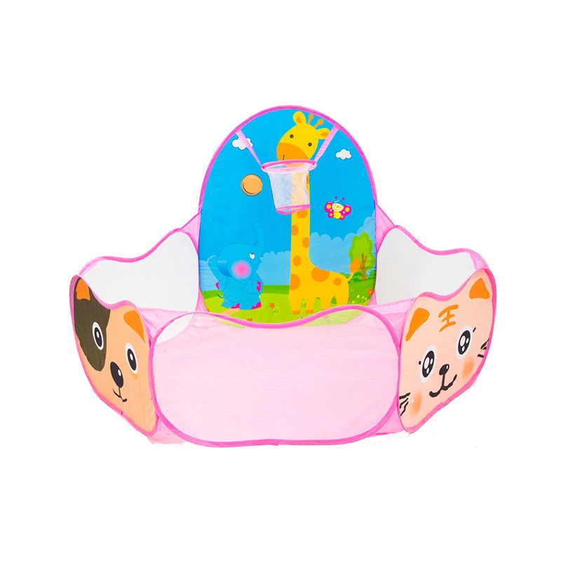 pink cat Портативные Складные манежи, игровой бассейн из шариков, детский манеж, детский уличный Крытый мяч, бассейн, игровая палатка, безопасный для детей, подарки - Цвет: pink cat
