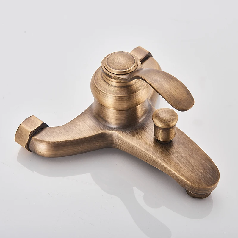 Telephone Style Bathtub Faucet Bathroom Bath Wall Mounted Hand Held Antique Brass Shower Head Kit Shower Faucet Sets 2
