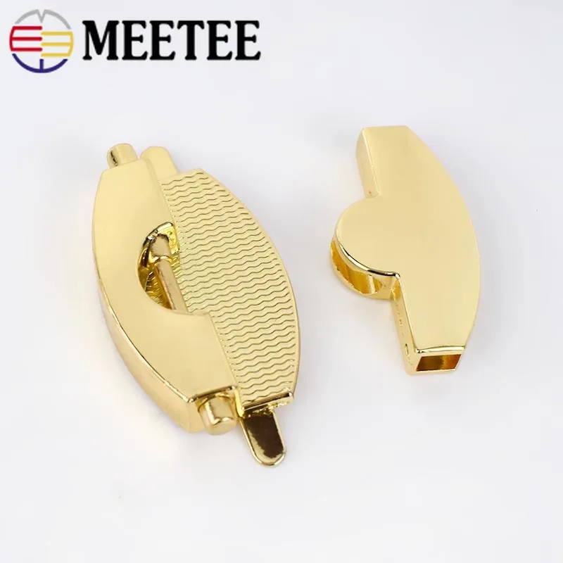 Meetee 2 шт. металлическая застежка для сумки с замком Пряжка DIY аксессуары для сумок женская сумка Украшение замок застежка Ремесло Материал BD468