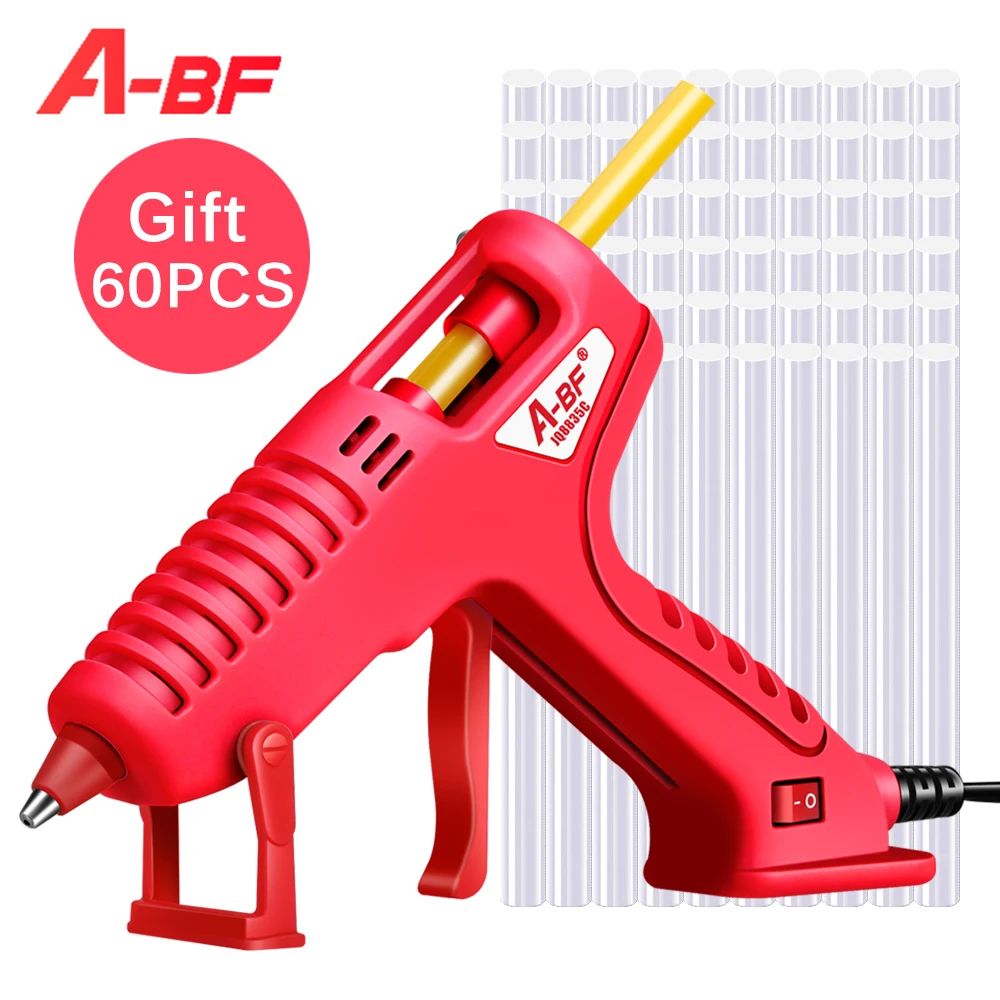 A-BF Hot Melt Glue Gun Silicone Pistol 7mm/11mm Industrial Grade Household DIY Hand Tool Power 60W Repair Heat 100V-240V | Инструменты