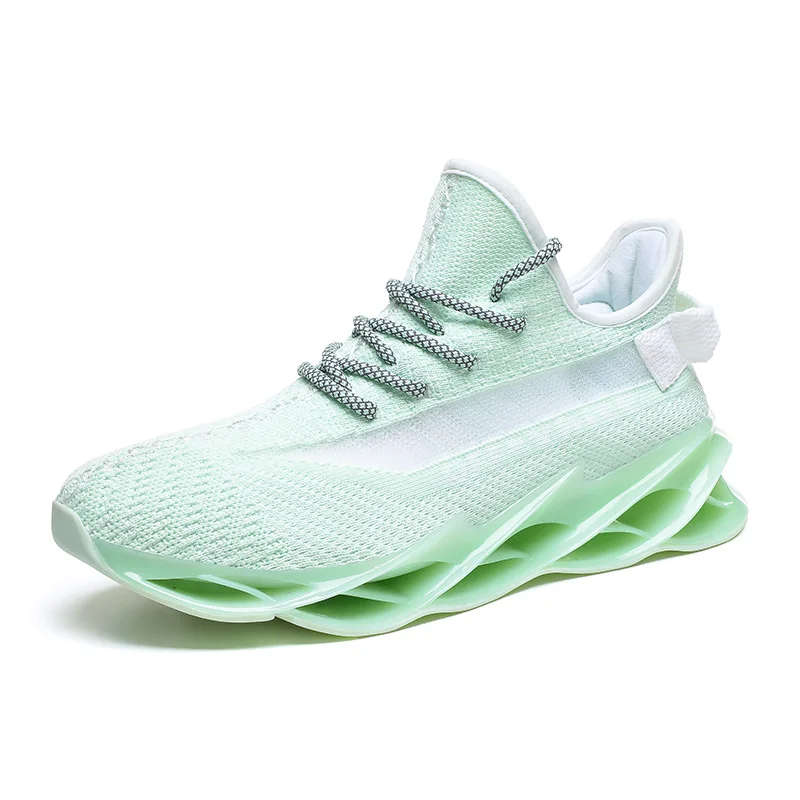 Спортивная обувь для мужчин, профессиональные спортивные кроссовки, супер светильник, спортивная обувь для ходьбы, трендовая амортизация, спортивная обувь - Цвет: GreenG97