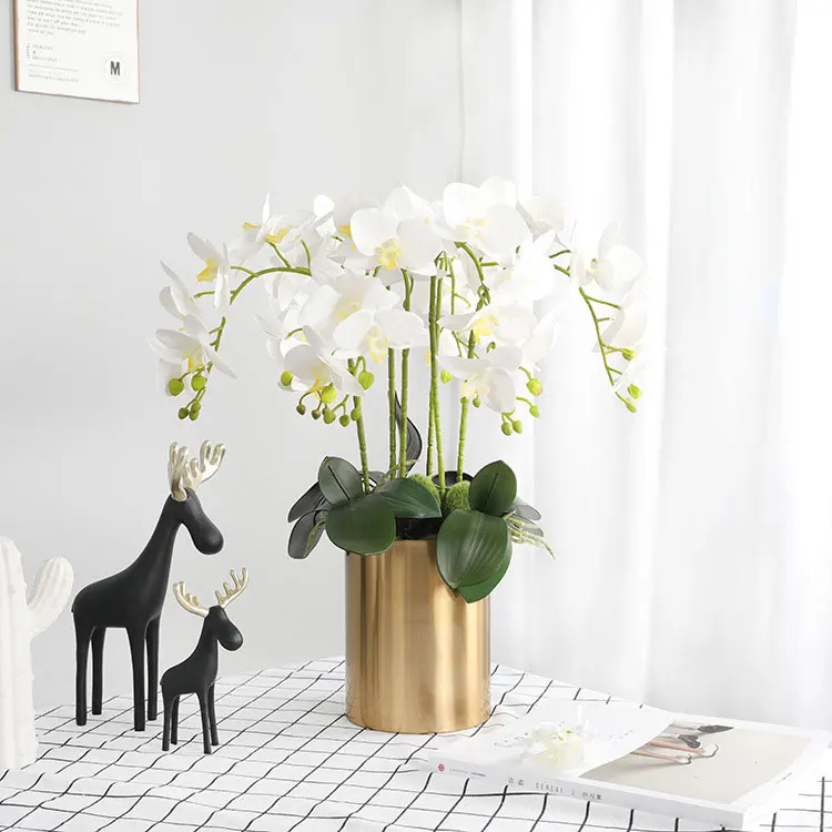 Красивая Искусственная Орхидея цветок 70 см гостиная 3D печать мода как настоящие Искусственные цветок мотылька