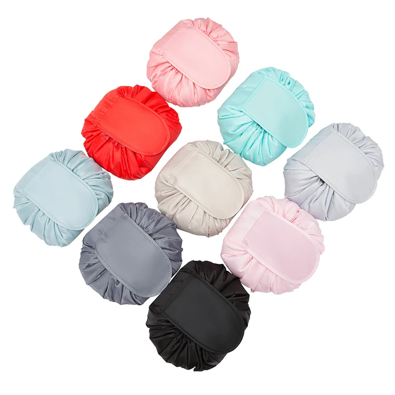 Women Drawstring Cosmetic Bag Travel Storage Makeup Bag Organizer Female Make Up Pouch Portable Waterproof Toiletry Beauty Case