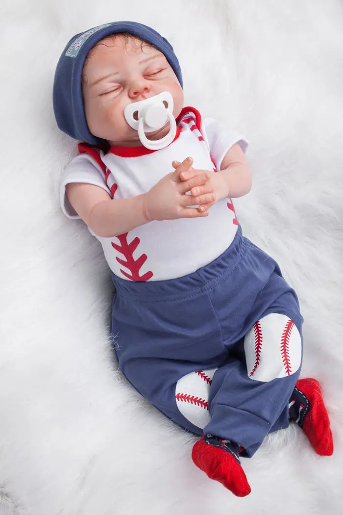 Bebe Кукла реборн бутик мягкий силиконовый reborn baby doll новорожденный спящий мальчик для детей подарок коллекционный шедевр